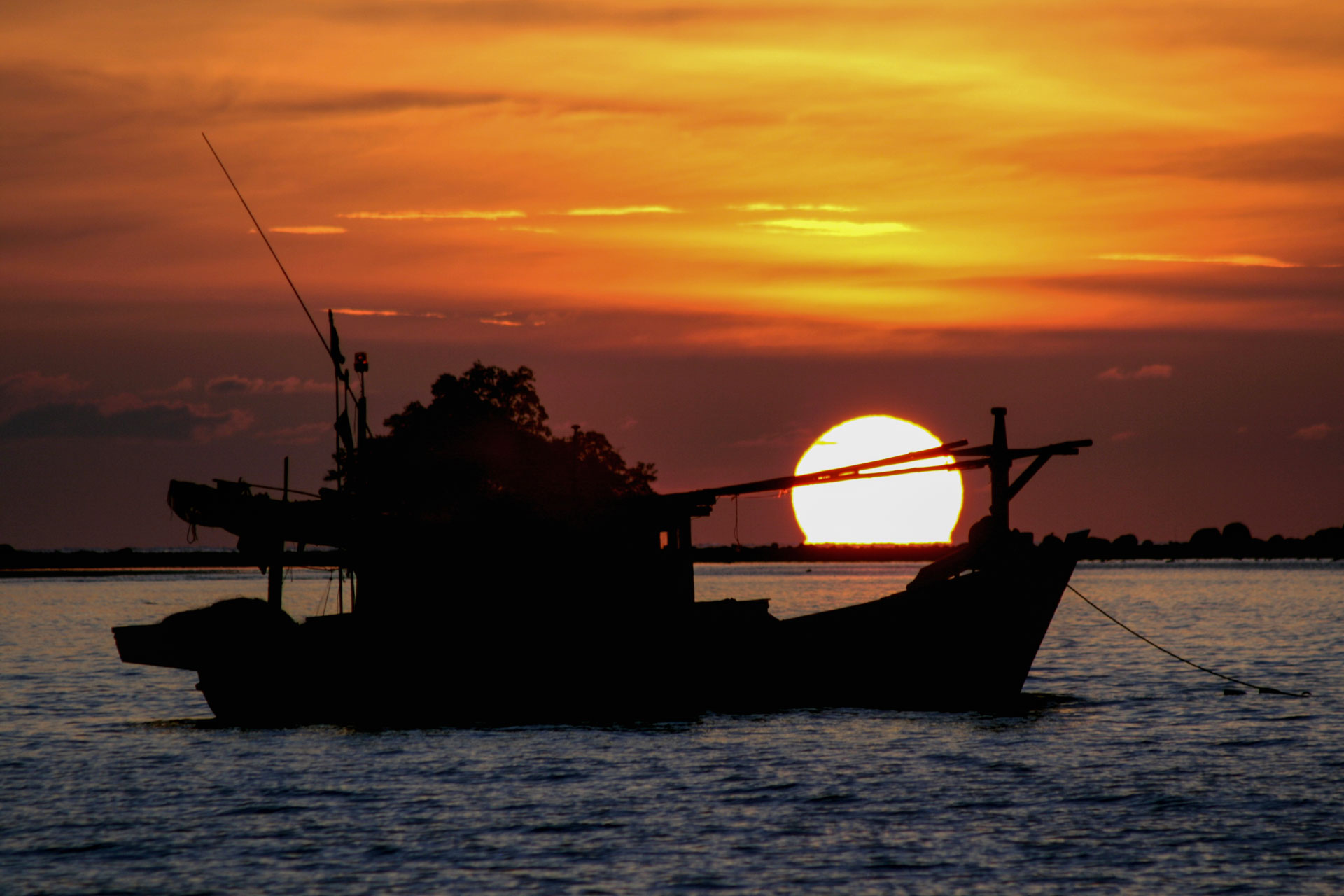 Südthailand-Sonnenuntergang